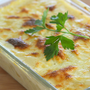 BACALHAU GRATINADO C/ ESPINAFRES